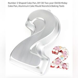 Silver Number 2 Shaped Cake Pan‎